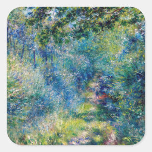 Pegatina Cuadrada Pierre-Auguste Renoir - Sendero en el Bosque