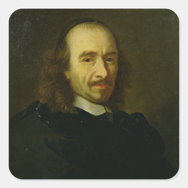 Pegatina Cuadrada Pierre de Corneille 1647 (Anverso)
