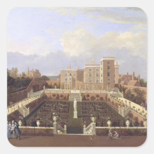 Pegatina Cuadrada Pierrepont House, Nottingham, c.1708-13 (petróleo 