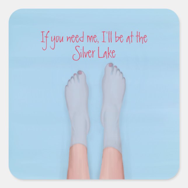 Pegatina Cuadrada pies de bonito remojándose en la tarjeta de nota d (Anverso)