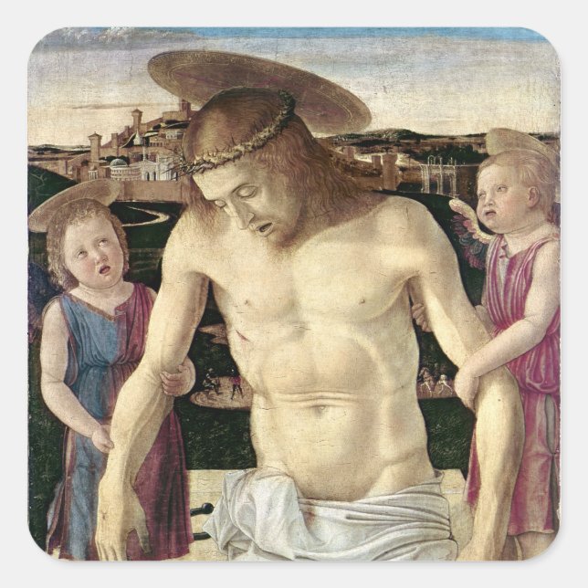 Pegatina Cuadrada Pieta, c.1499 (Anverso)