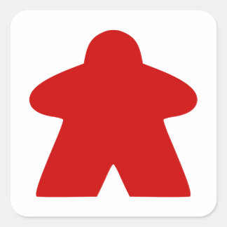 Pegatina Cuadrada Pieza de juego de Red Meeple Board