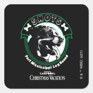 Pegatina Cuadrada Pieza de Snots Mississippi Leg Hound
