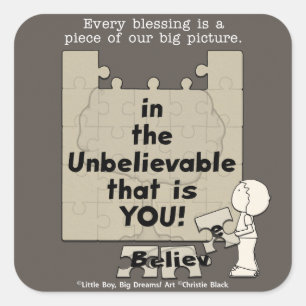 Pegatina Cuadrada Pieza del panorama general