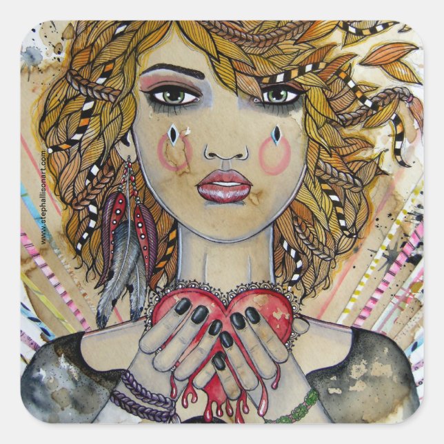 Pegatina Cuadrada Piezas (Anverso)