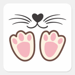 Pegatina Cuadrada Piezas de gato cortas