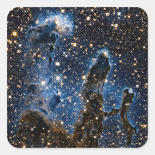 Pegatina Cuadrada Pilares De Creación Nebulosa Del Águila Infrarrojo