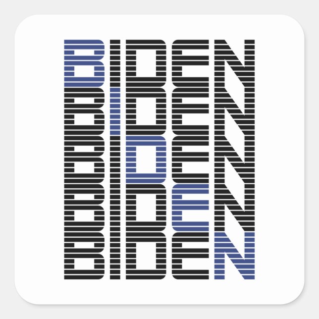 Pegatina Cuadrada Pilas de texto BIDEN (Anverso)
