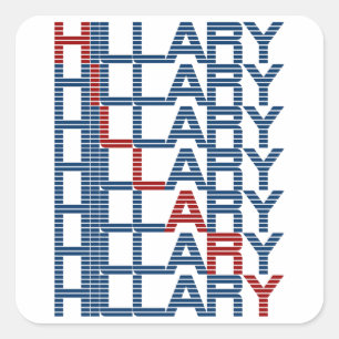 Pegatina Cuadrada Pilas de texto de Hilary Clinton