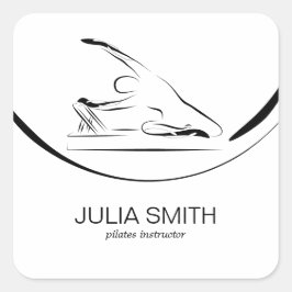 Pegatina Cuadrada Pilates Mermaid en el reformador