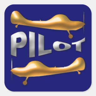 Pegatina Cuadrada Piloto