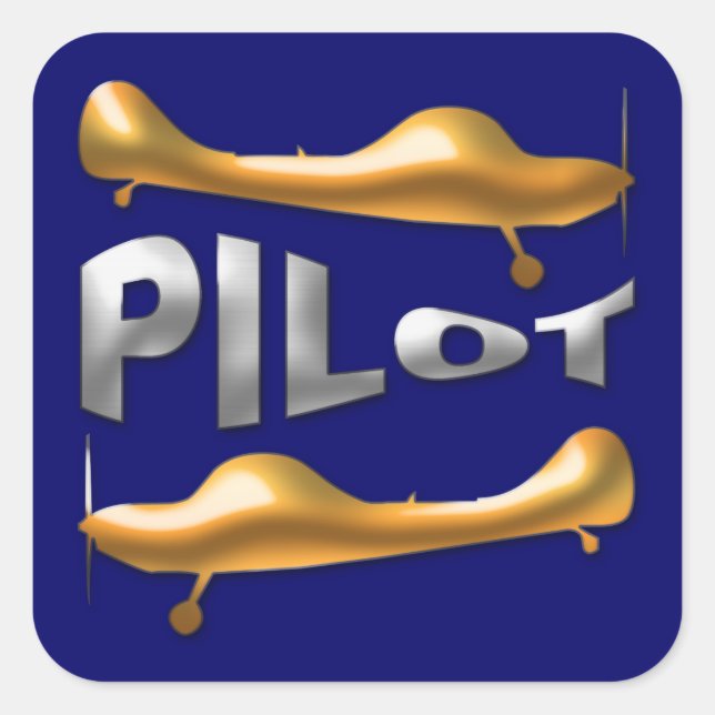 Pegatina Cuadrada Piloto (Anverso)