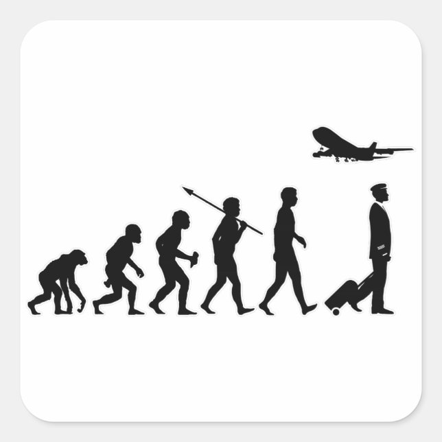 Pegatina Cuadrada Piloto comercial (Anverso)