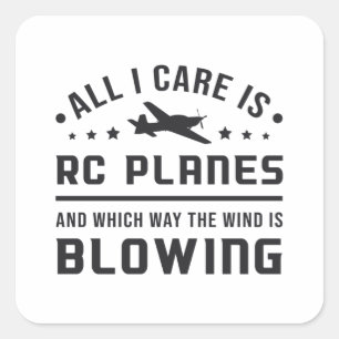 Pegatina Cuadrada Piloto De Aviones Aéreos RC Todo Lo Que Me Importa