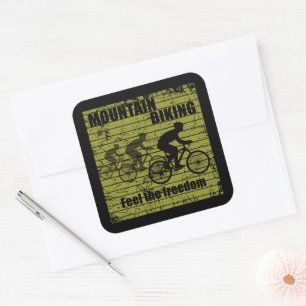 Pegatina Cuadrada Piloto de bicicleta de montaña MTB - Ciclismo de m