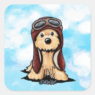 Pegatina Cuadrada Piloto de Cairn de KiniArt