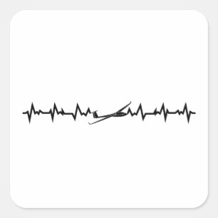 Pegatina Cuadrada Piloto de colisión  Regalo de la Escuela de Vuelo