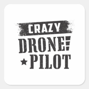 Pegatina Cuadrada Piloto de drones Quadcopter Drones FPV regalo dive