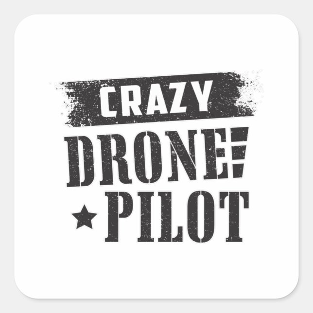 Pegatina Cuadrada Piloto de drones Quadcopter Drones FPV regalo dive (Anverso)