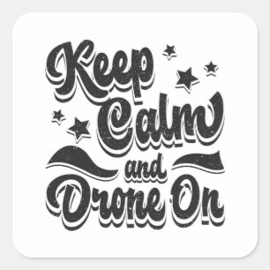 Pegatina Cuadrada Piloto de drones Quadcopter Drones mantener la cal
