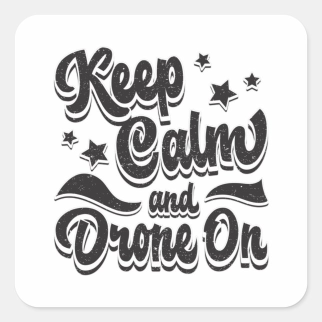 Pegatina Cuadrada Piloto de drones Quadcopter Drones mantener la cal (Anverso)