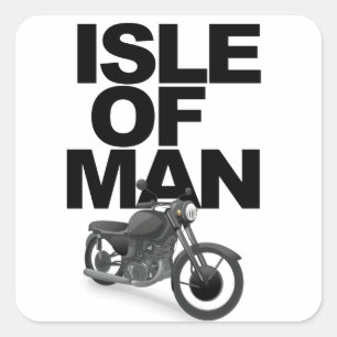 Pegatina Cuadrada piloto de motocicletas de la Isla de Man