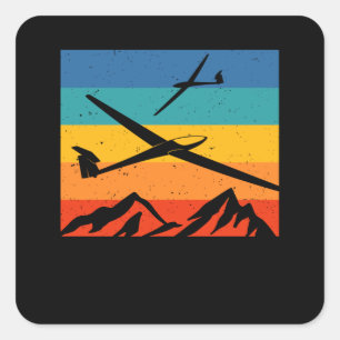 Pegatina Cuadrada Piloto del colisionador de planeador