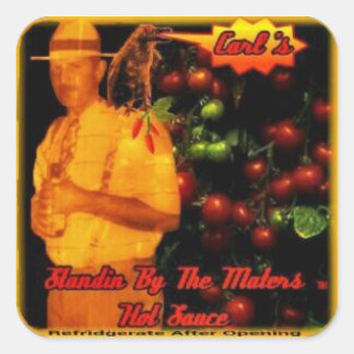 Pegatina Cuadrada Pimienta De Pájaro En Pie A La Cabeza