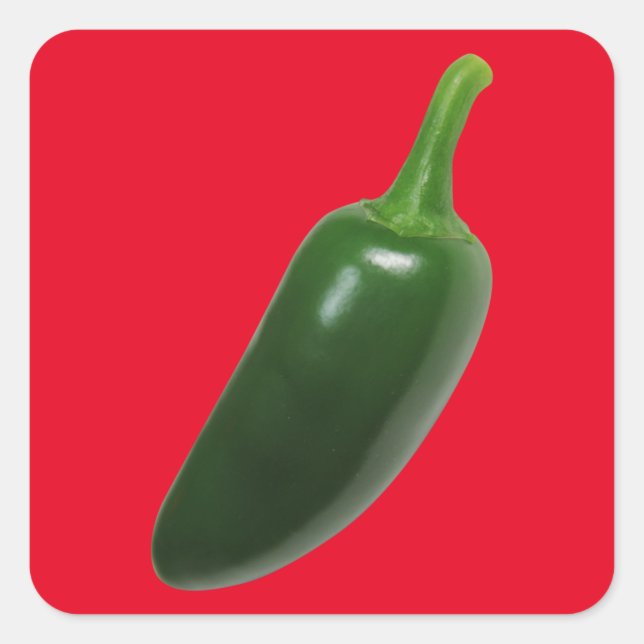 Pegatina Cuadrada Pimienta divertida y picante Jalapeno (Anverso)