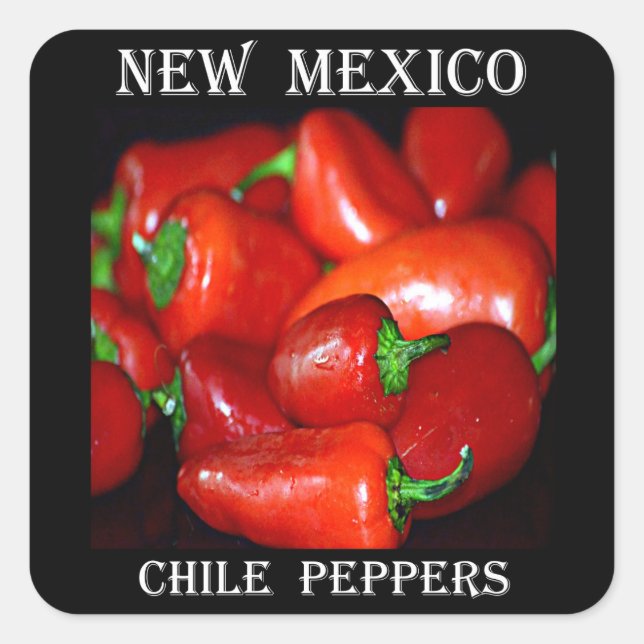 Pegatina Cuadrada Pimientos de chile de Nuevo México (Chile) (Anverso)