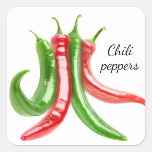 Pegatina Cuadrada Pimientos de chile mixtos