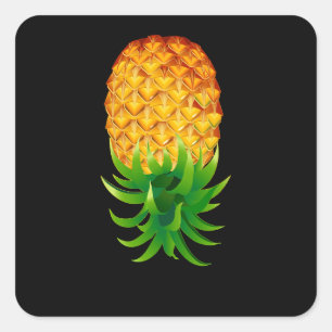 Pegatina Cuadrada Piña al revés