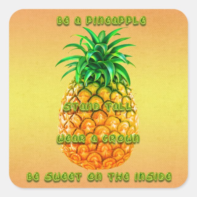 Pegatina Cuadrada Pineapple Wisdom (Anverso)