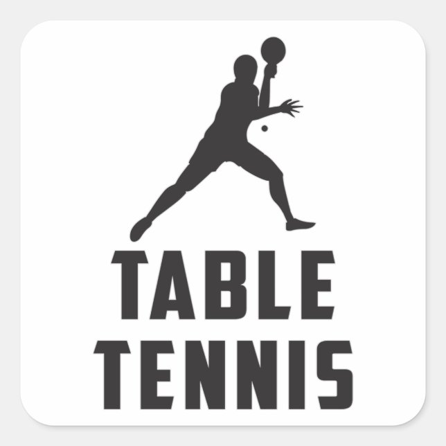 Pegatina Cuadrada Ping Pong Table Tennis Paddle Player Gift Idea (Anverso)