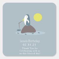 Pingüino de cumpleaños más lindo pescando gracias