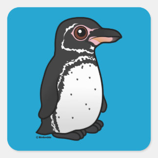 Pegatina Cuadrada Pingüino de Galápagos Birdorable