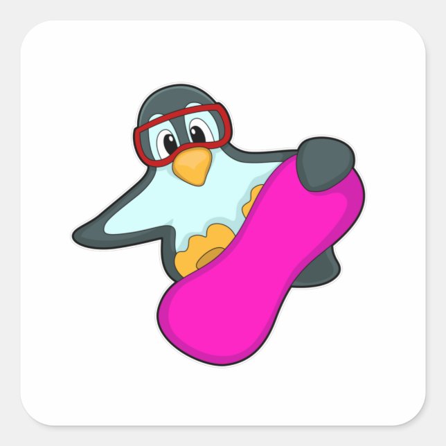 Pegatina Cuadrada Pingüino en Snowboard Sports & Ski goggs (Anverso)