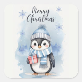 Pegatina Cuadrada "Pingüino lindo 2"