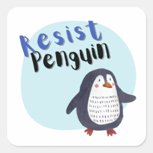 Pegatina Cuadrada Pingüino resistente