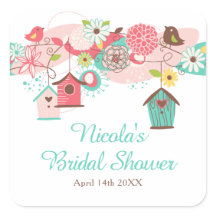 Pink and Green Floral Bird Cages Bridal Shower