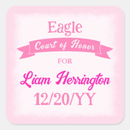 Pegatina Cuadrada Pink and Magenta Party Favor Sticker