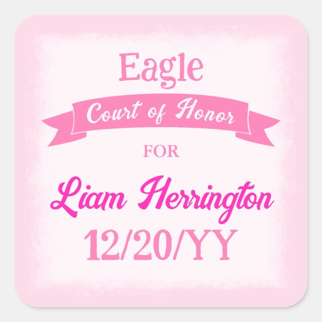 Pegatina Cuadrada Pink and Magenta Party Favor Sticker (Anverso)