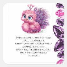 Pink and Purple Baby Peacock Baby Shower