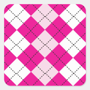 Pegatina Cuadrada Pink Argyle
