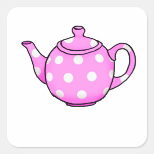 Pegatina Cuadrada Pink Betty Teapot
