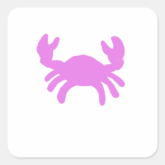 Pegatina Cuadrada Pink Crab Silhouette (Anverso)