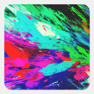 Pegatina Cuadrada Pink Feathers Fisbee