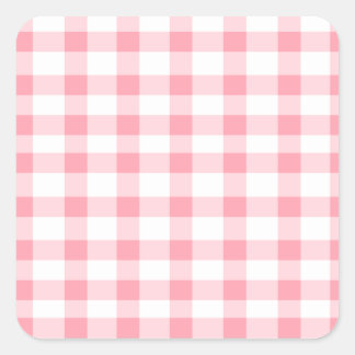 Pegatina Cuadrada Pink Gingham