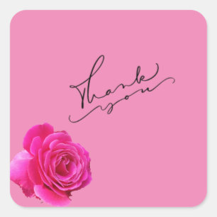 Pegatina Cuadrada Pink Gracias