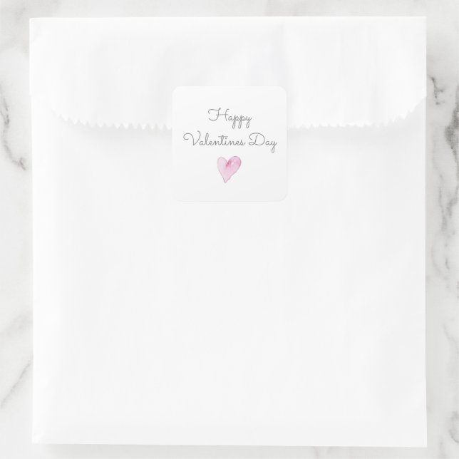 Pegatina Cuadrada Pink Heart FELPY VALENTINES DAY Sweet Love (Bolso)
